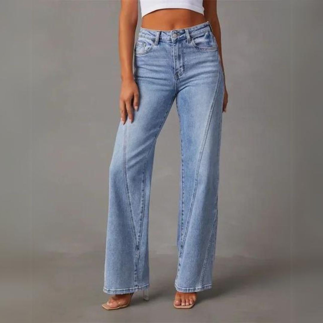 Elegant Oversized Jeans med Høj Talje – Tidløs Stil