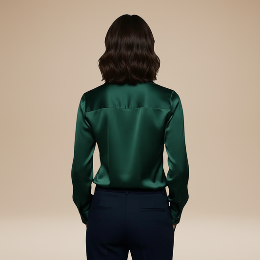 Eksklusiv Satinbluse med Silkeblødt Look og Feminin Pasform