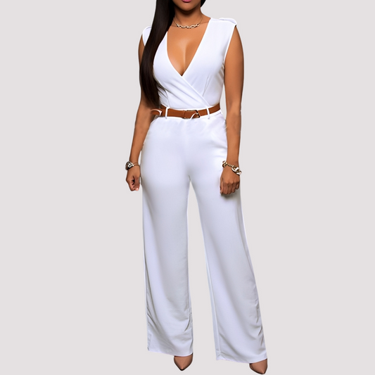 Sofia - Chic Jumpsuit med Betoning på Midjan för Damer