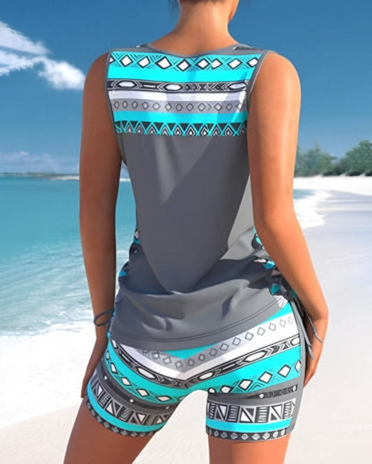 Druck Tankini Set för Varmt Väder