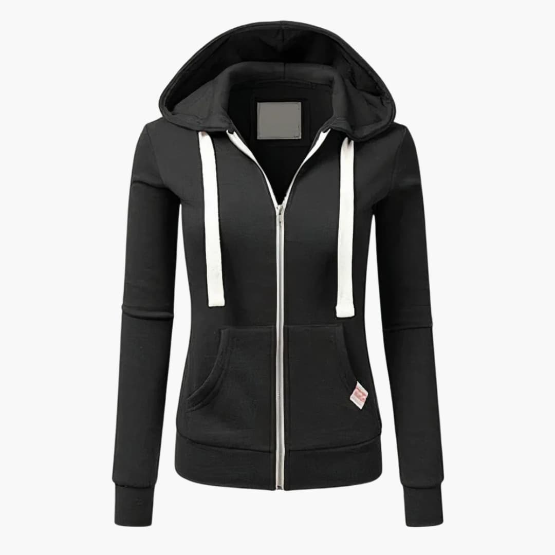 Hoodie för Dam med Dragkedja och Avslappnad Passform