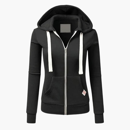 Hoodie för Dam med Dragkedja och Avslappnad Passform