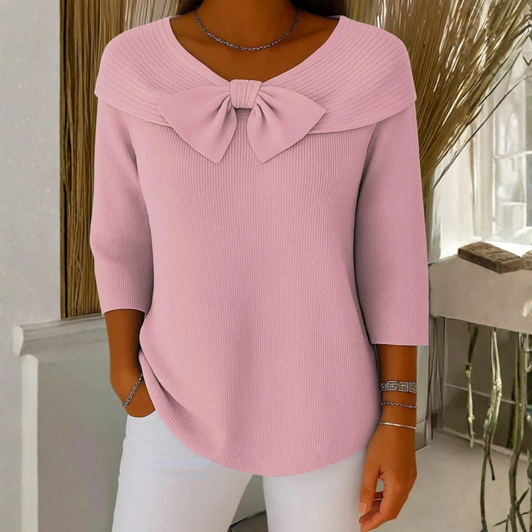 Sofia | Elegant Top med Snygg Detalj och Trekvartsärmar