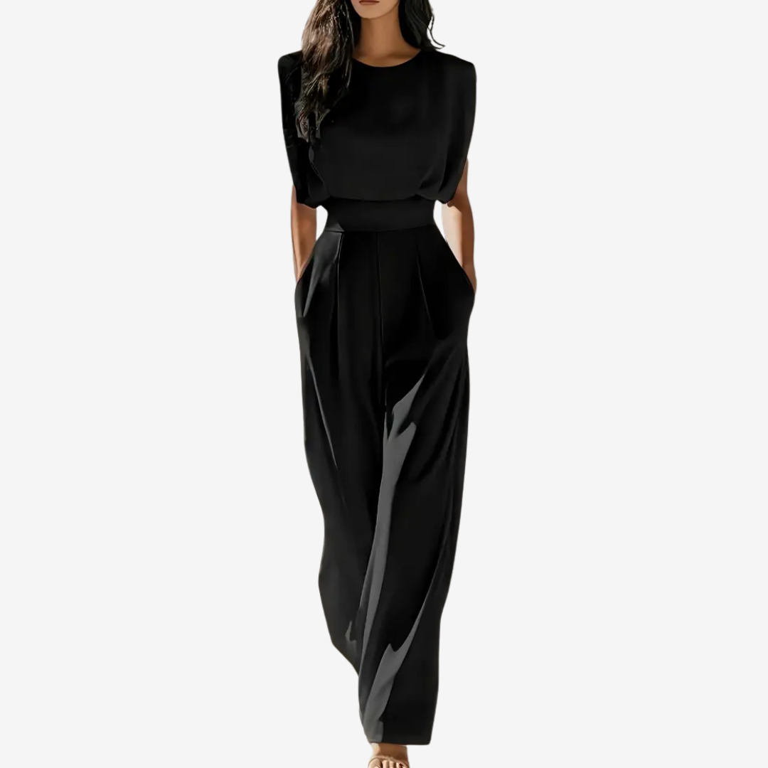 Ärmelslös jumpsuit för damer med vid passform