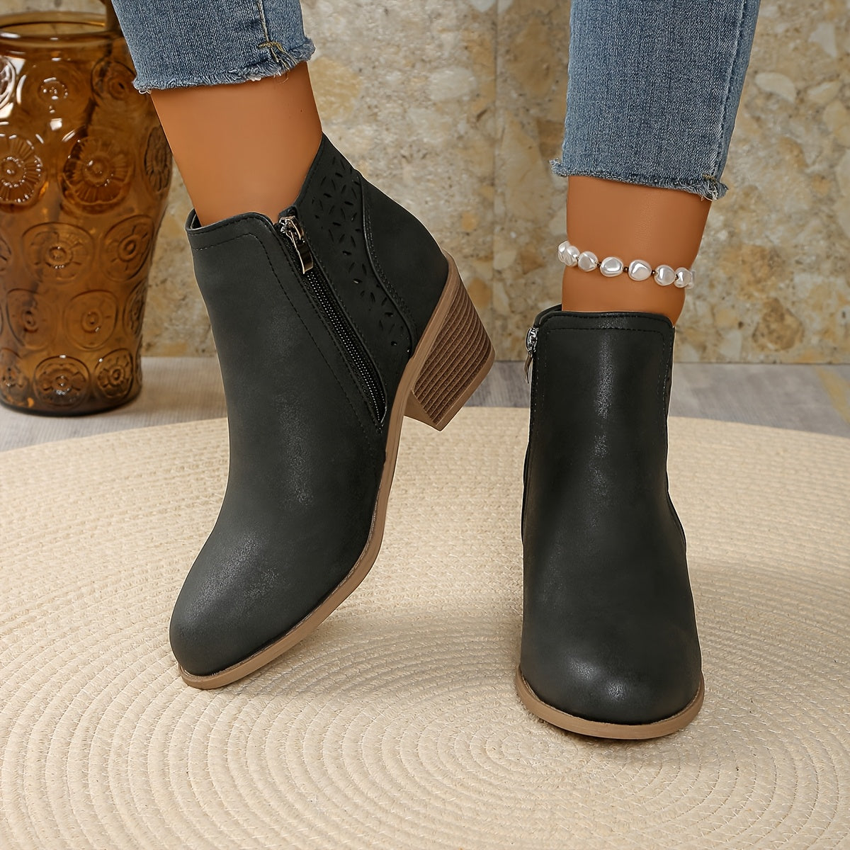 Astra | Eleganta ankelboots med sidodragkedja