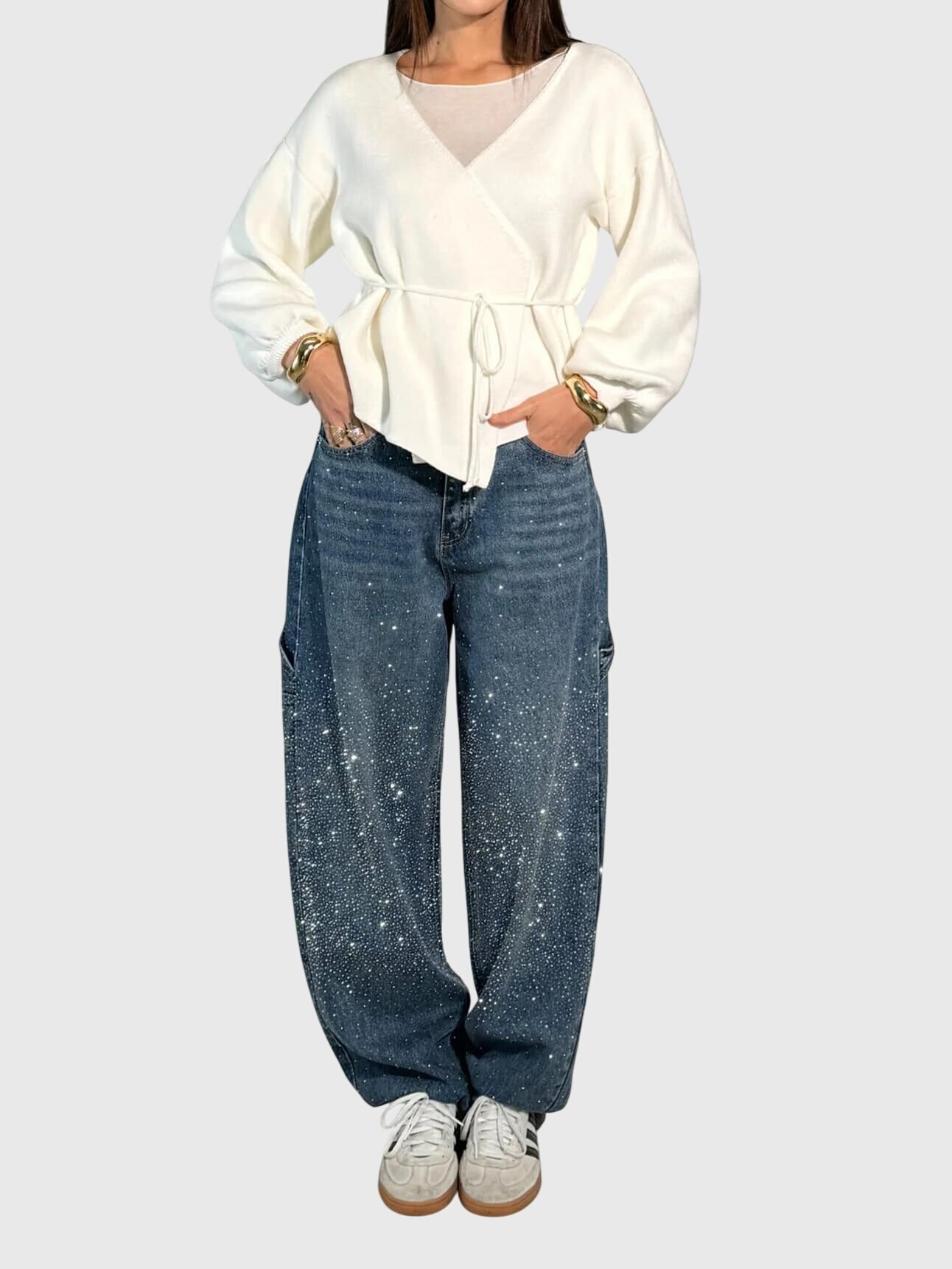 Livia | Glittrande Denimbyxor för Stiliga Kvinnor