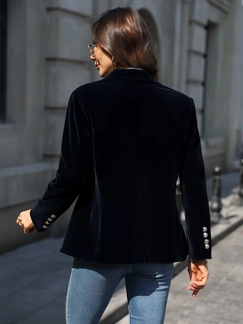 Smal passform för damer, enknäppt blazer i elegant stil