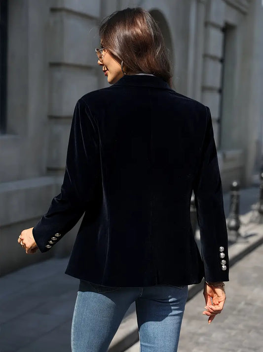 Smal passform för damer, enknäppt blazer i elegant stil