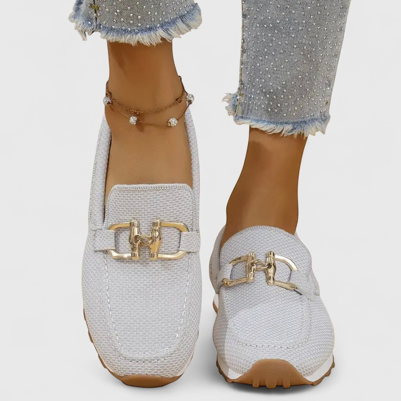 Mesh Loafers för kvinnor med rem