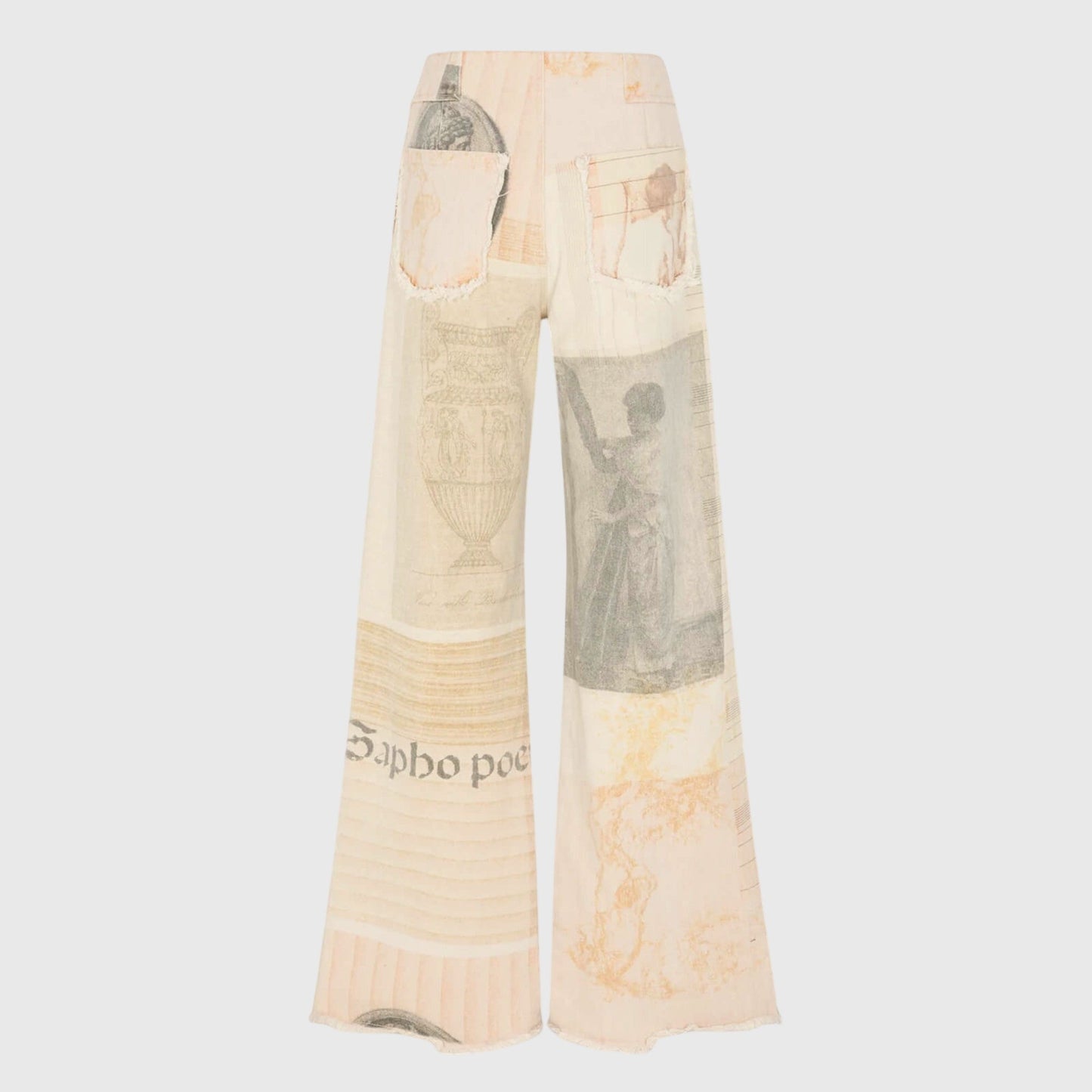 Vintage Højtaljede Jeans med Unikt Design til Kvinder