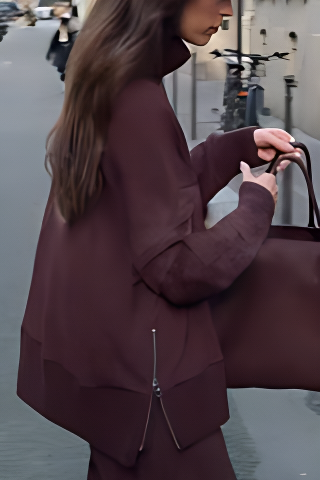 Elegant set med hög hals – komfort med stil