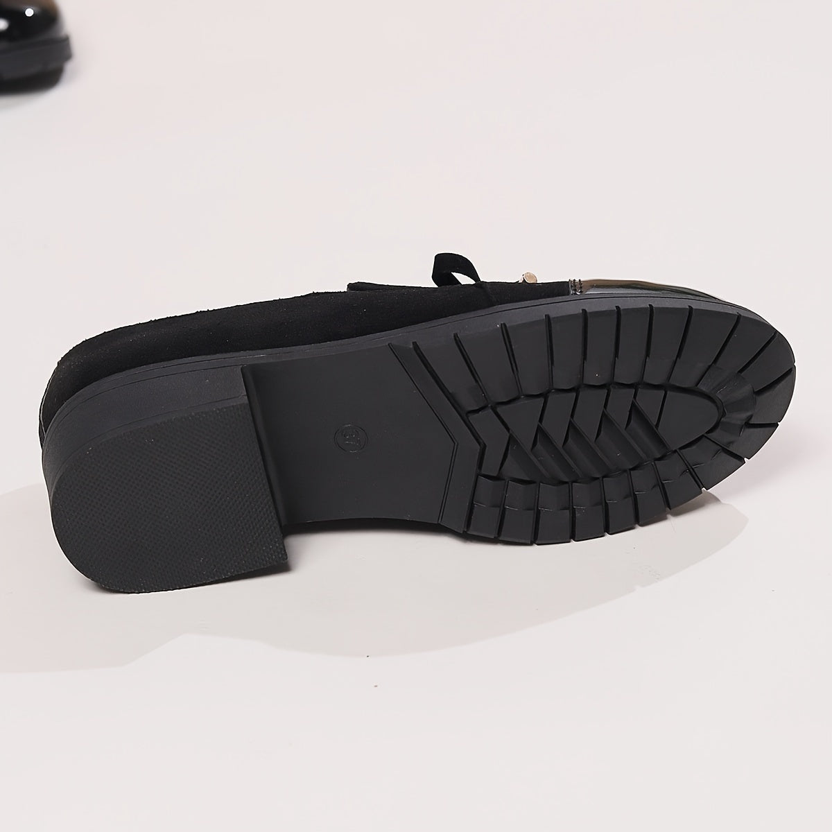 Blockklack Loafers för kvinnor med rosett