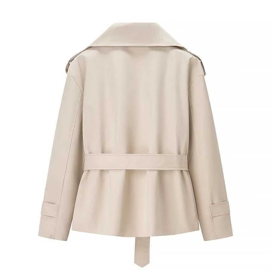 Stilfuld Cropped Blazer med Bindebælte