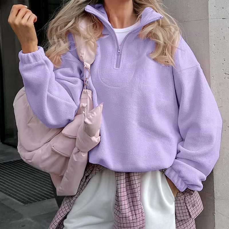 Feminint Sweatshirt med Hætte i Blush Toner