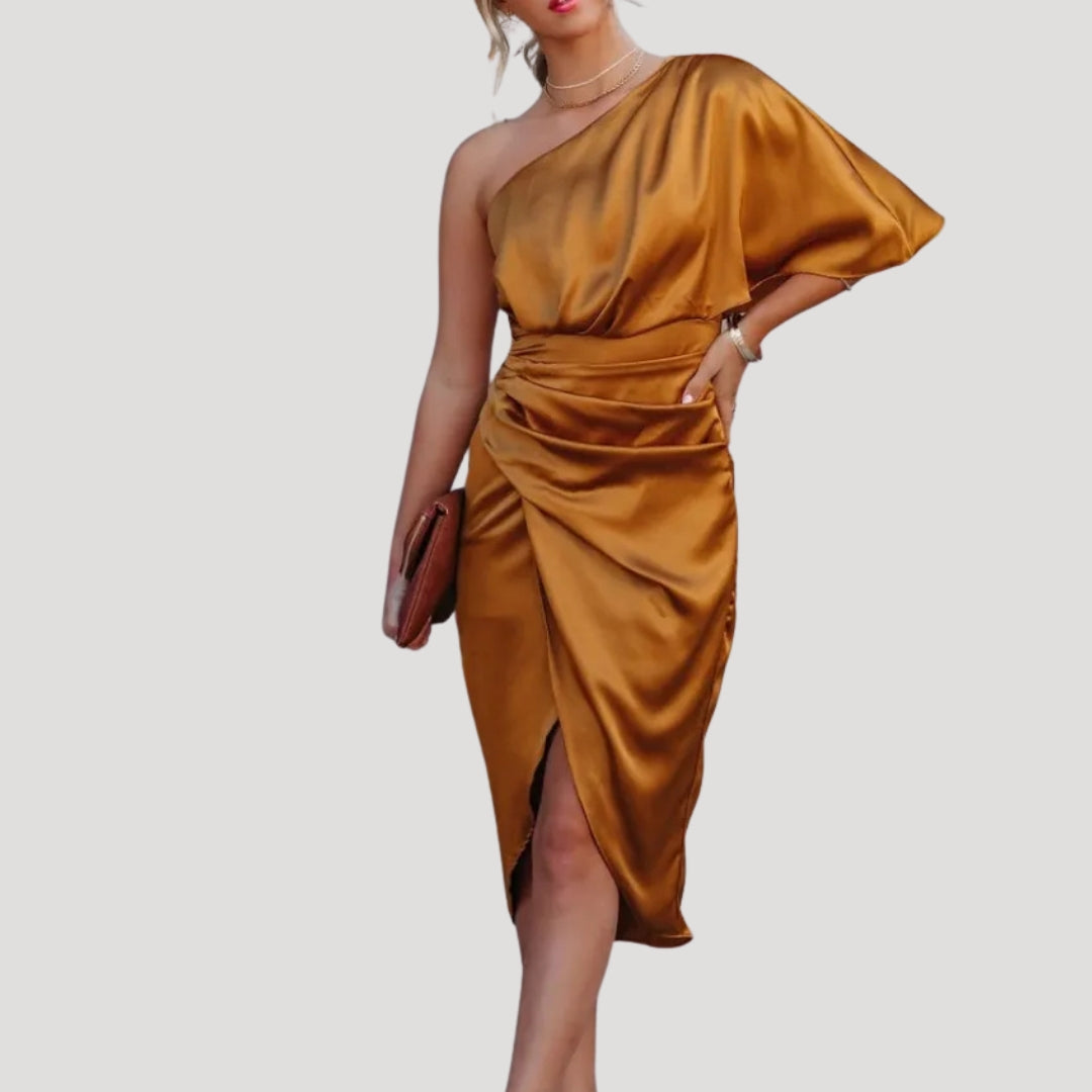 Midiklänning för Dam med En Axelslinga - Amelia