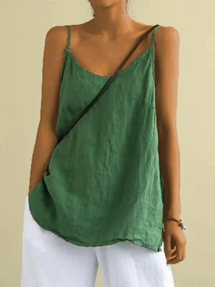 Elegant Sommertop med Spaghettitræksdesign