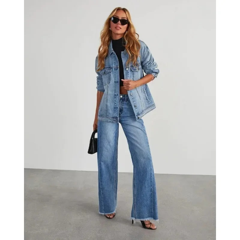 Moderne Løse Jeans med Fringing – Trendy og Elegant