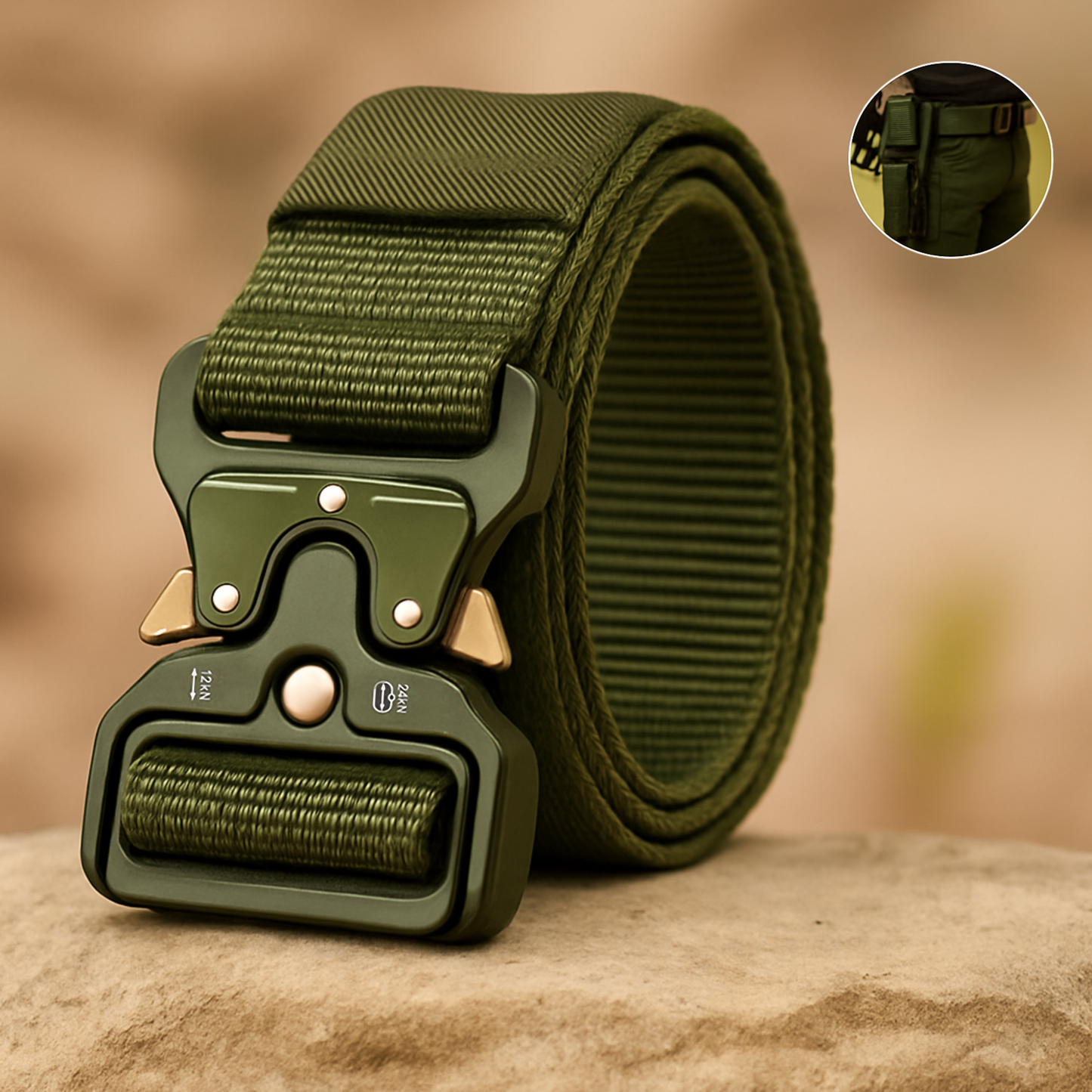 VarmNord – Taktisk bælte med hurtiglukning | Trinfri justerbar, rivfast & robust | Outdoor vandring militær brug