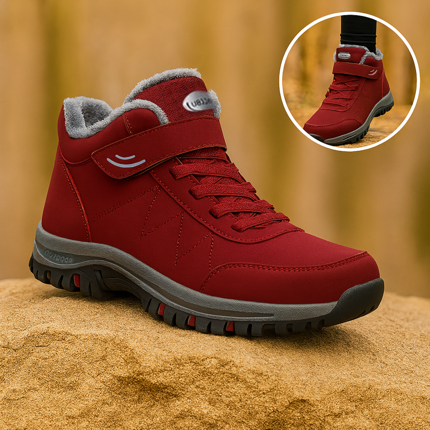 VarmNord – Orthopædisk Vinterstøvle Dame & Herre | Skridsikker Foret Velcro | Hverdag & Udendørs Komfort