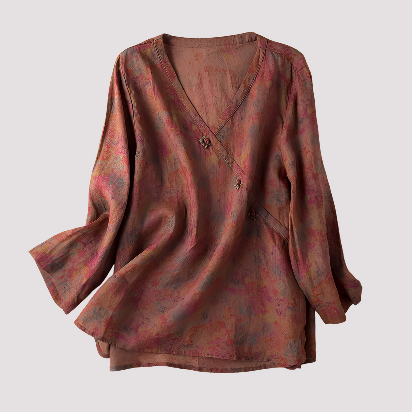 Florabel - Elegant Blus med Blommigt Mönster för Kvinnor