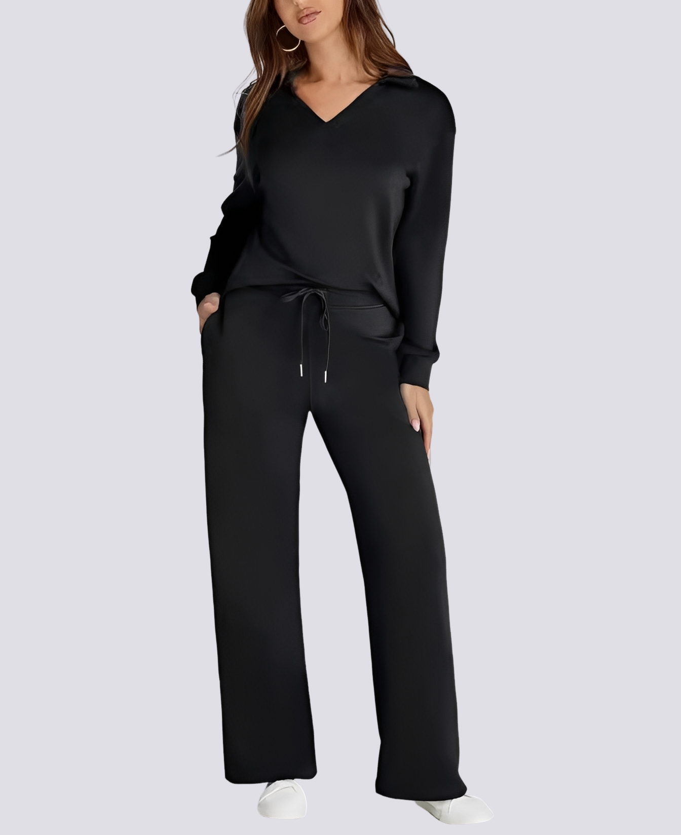 Sofia - Chic V-ringad Set för Avkopplande Stil