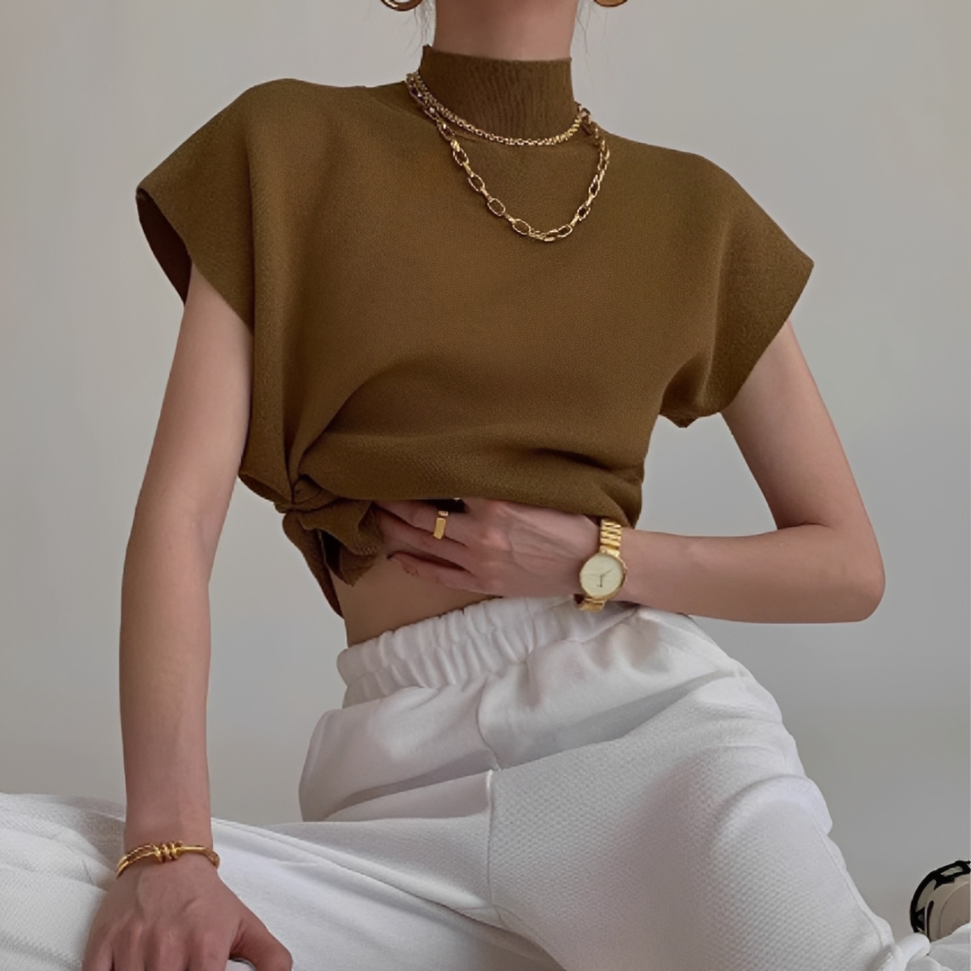 Sofia - Eleganta Rullkragar T-shirt
