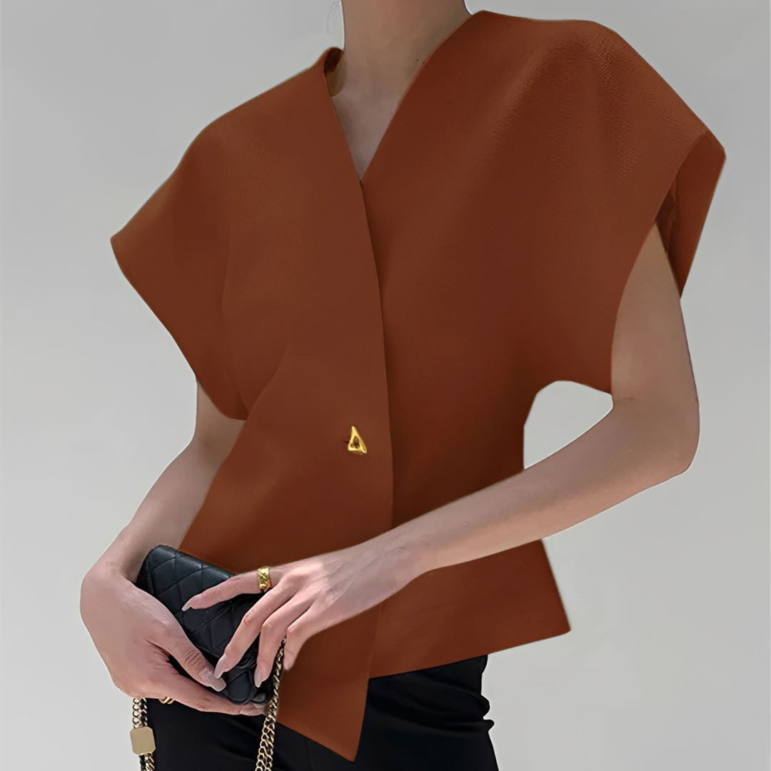 Vanya - Elegant V-ringad Blus för Varje Tillfälle