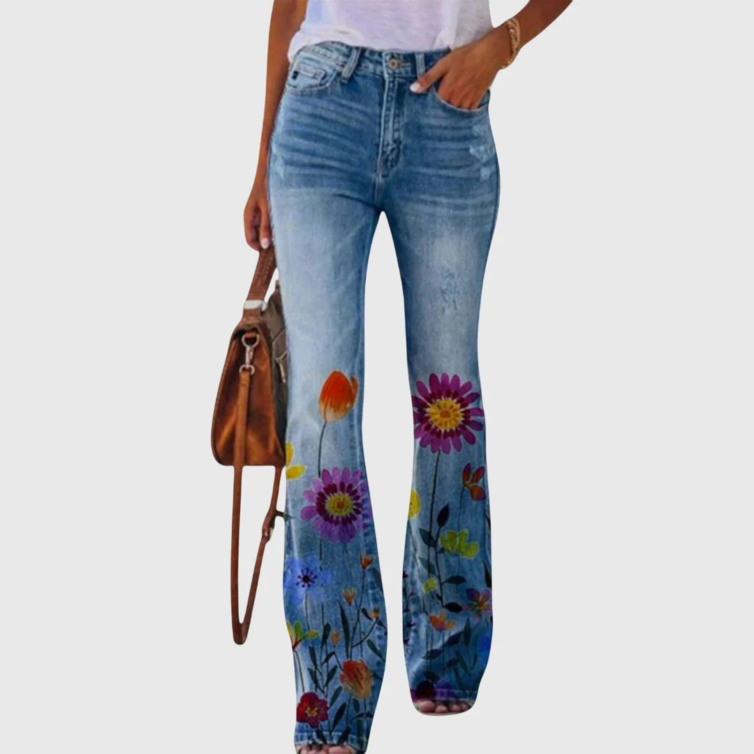 Floristisk Skinny Jeans för Kvinnor - Sommarens Favorit