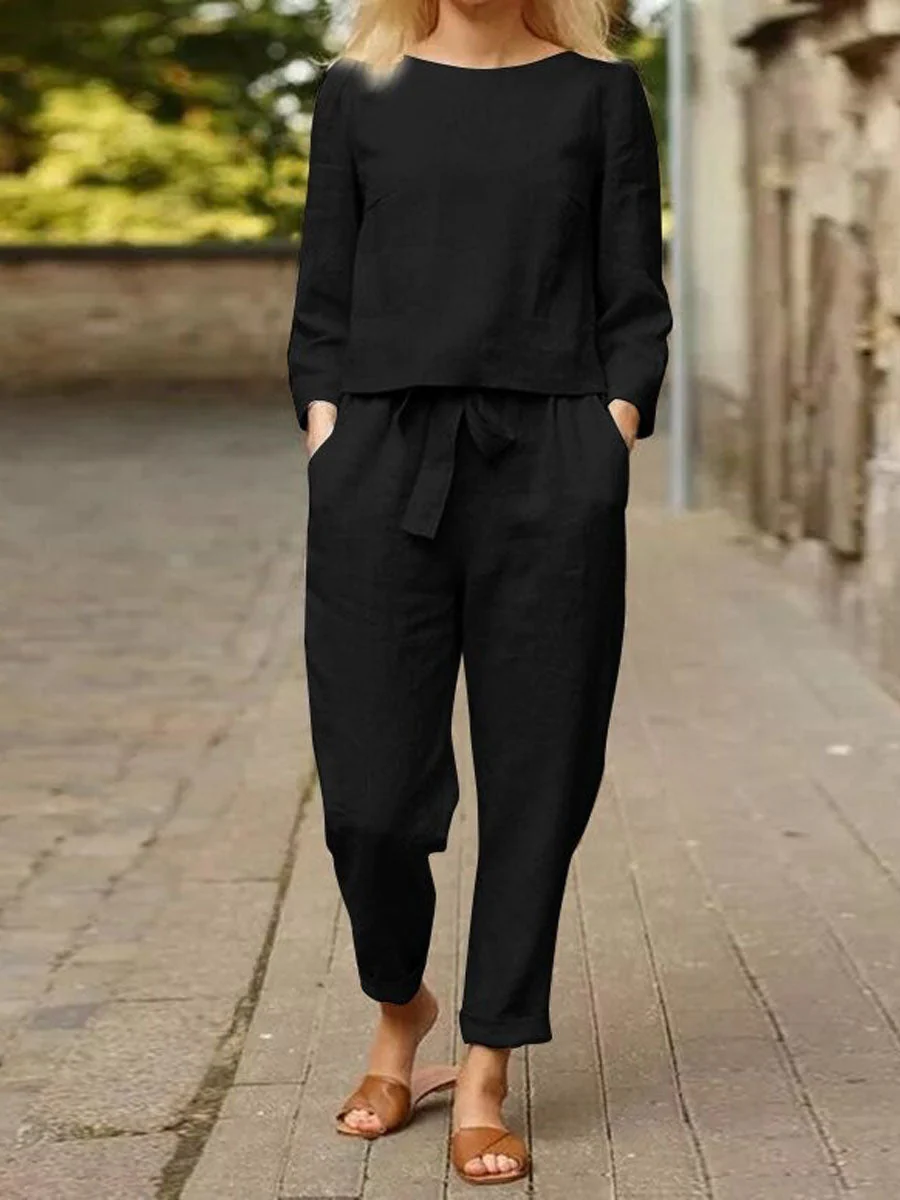Elegant Dame Loungewear Sæt med Komfortabelt Design