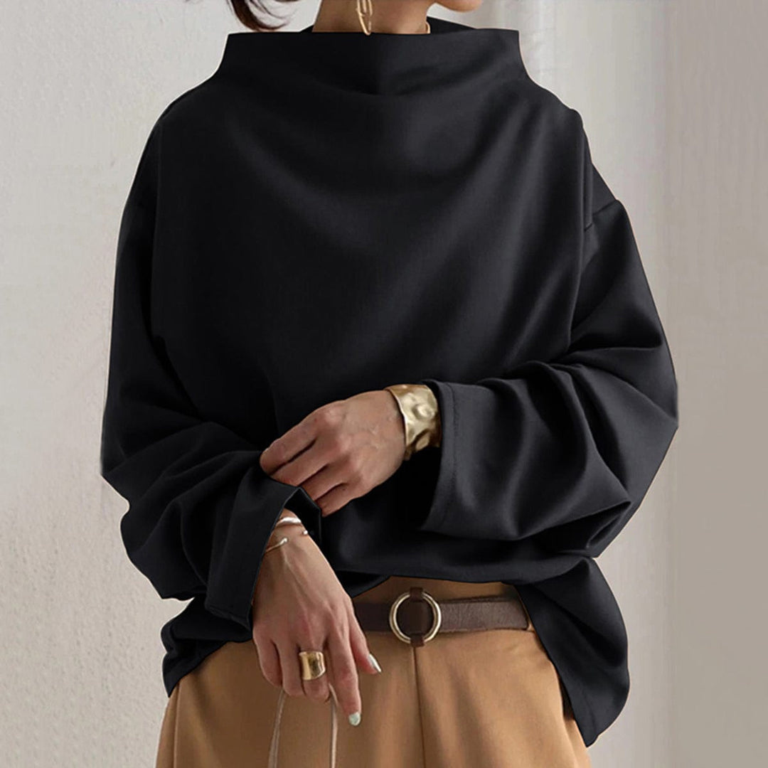 Livia | Oversized Tröja Med Hög Krage för Damer
