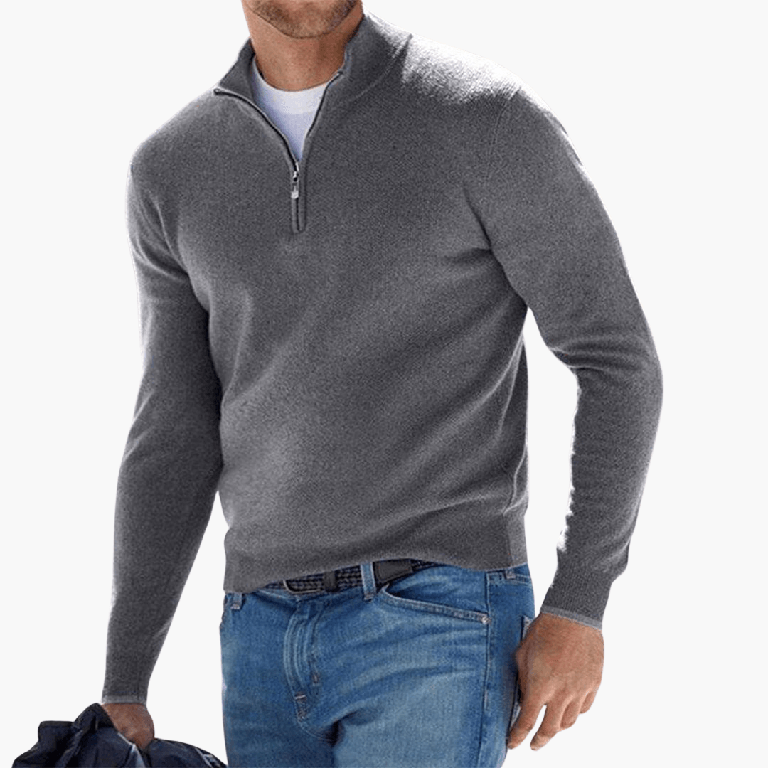 Hoodie för Herr med Dragkedja och Flexibel Passform
