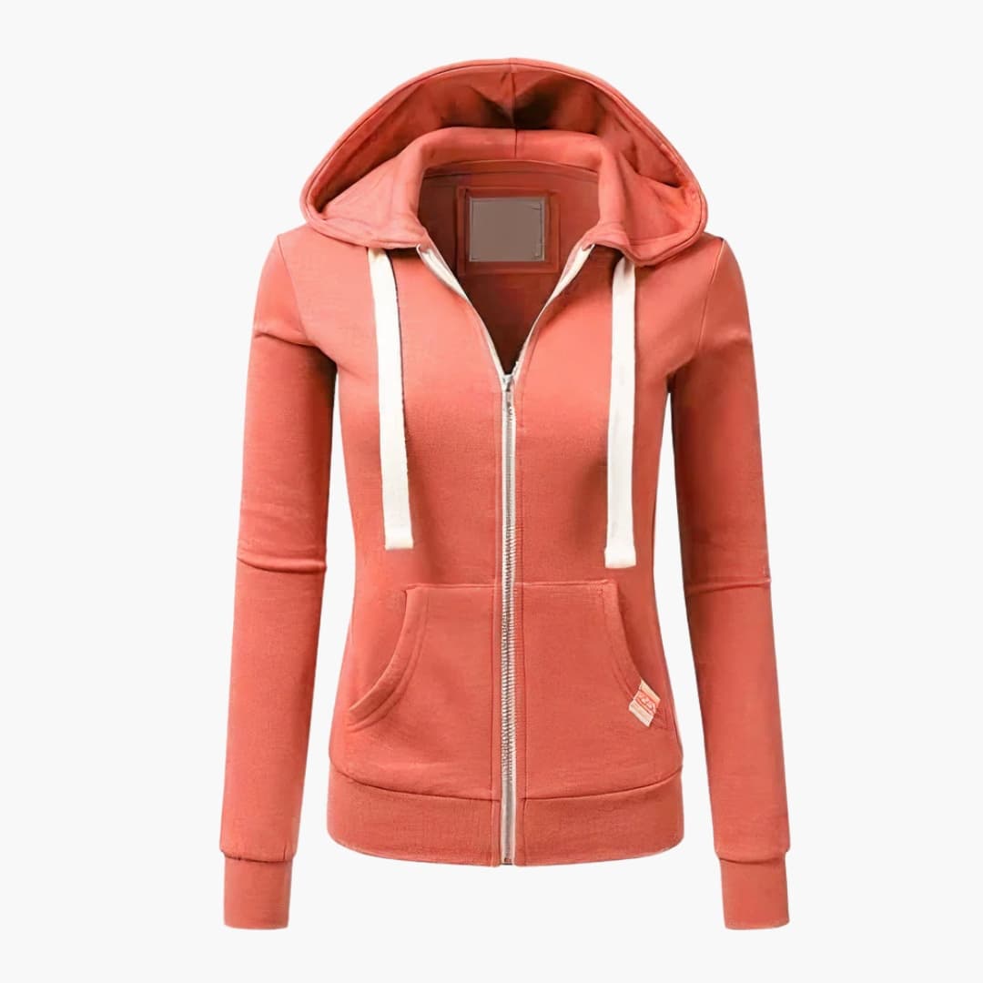 Hoodie för Dam med Dragkedja och Avslappnad Passform