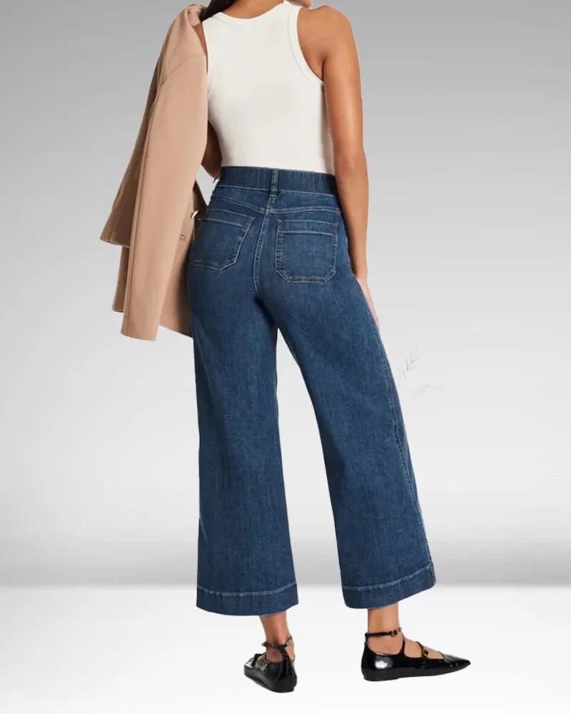 Højtaljede Lækre Jeans med Bred Benåbning