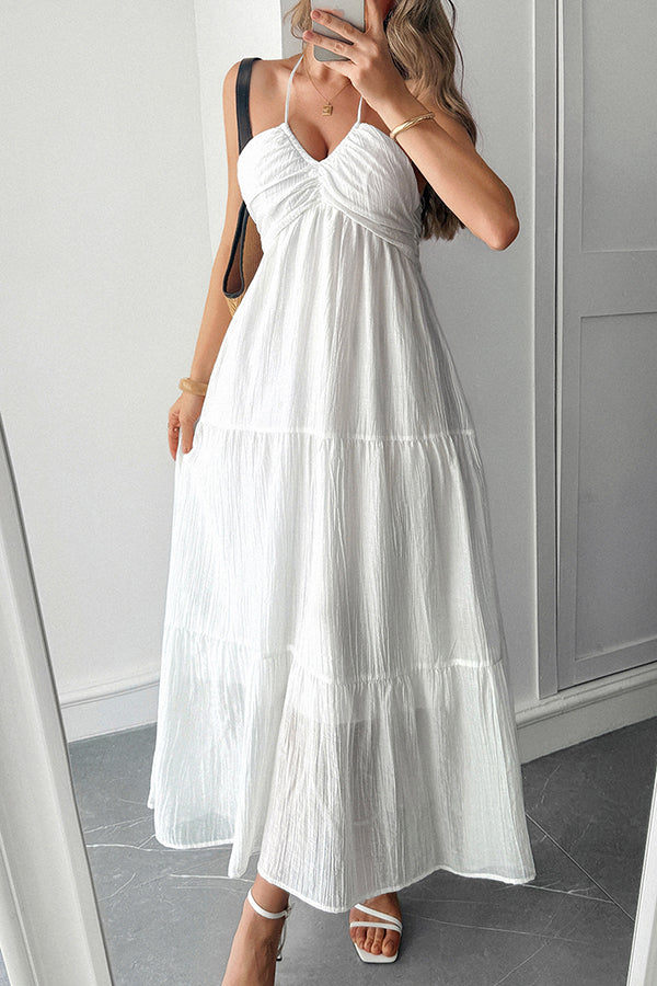 Elegante Maxikjole med Halterneck-design til Ferie-vibes