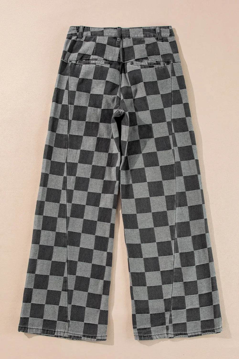 Klassiske Karo-Jeans med Løs Pasform og Praktiske Lommer