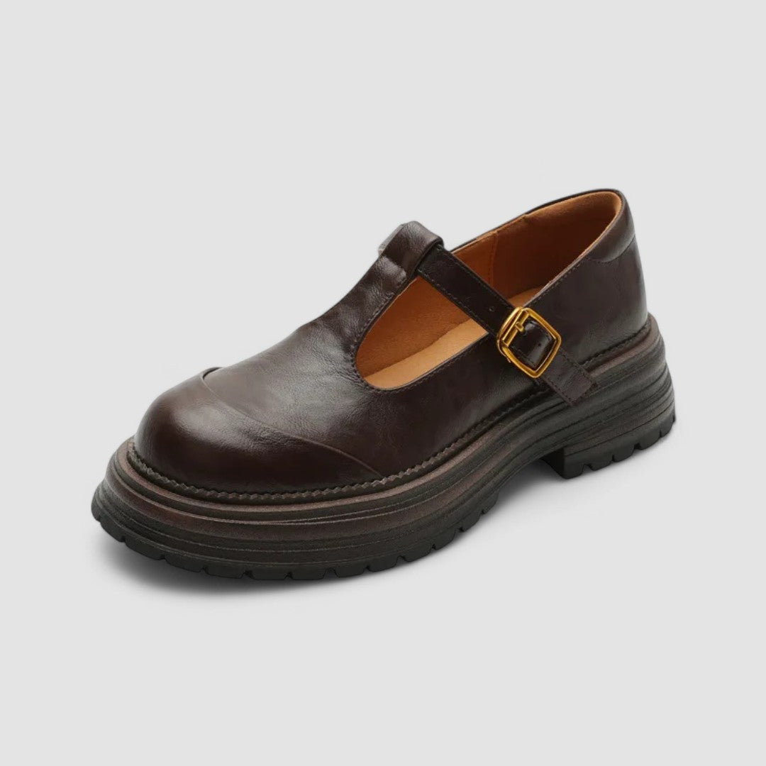 Sofia | Eleganta Plattform Sandaler med T-Riemen