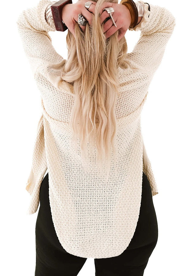 Elegant lang cardigan i blødt strik