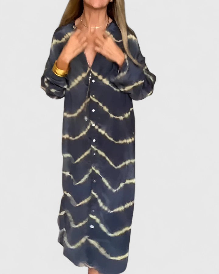 Chikt Tie-Dye Skjortekjole til Damer – Stil og Komfort