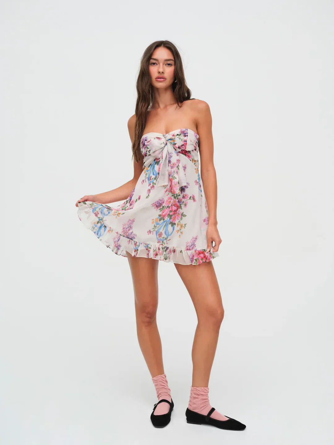 Sofistikeret Boho-Maxikjole med Blomsterprint