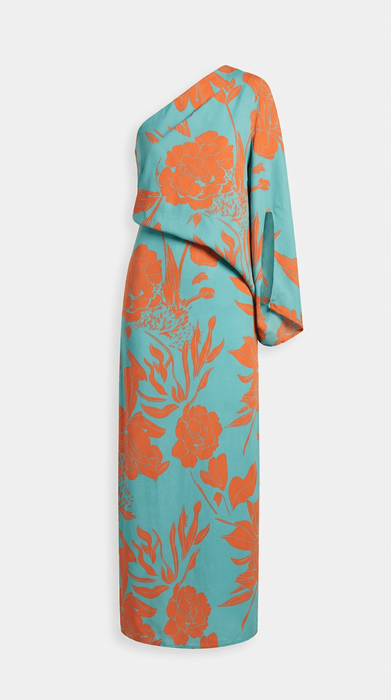 Elysia Asymmetrisk Maxikjole med Print
