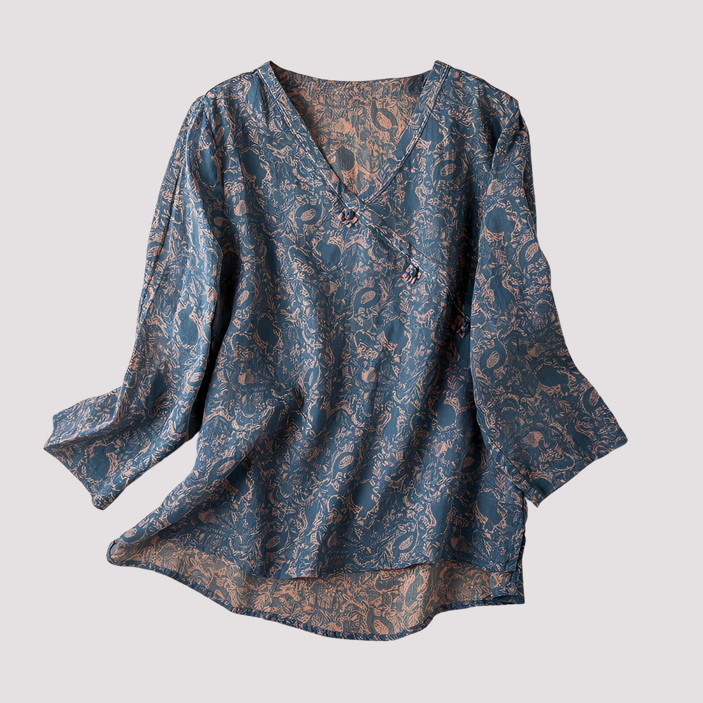 Florabel - Elegant Blus med Blommigt Mönster för Kvinnor