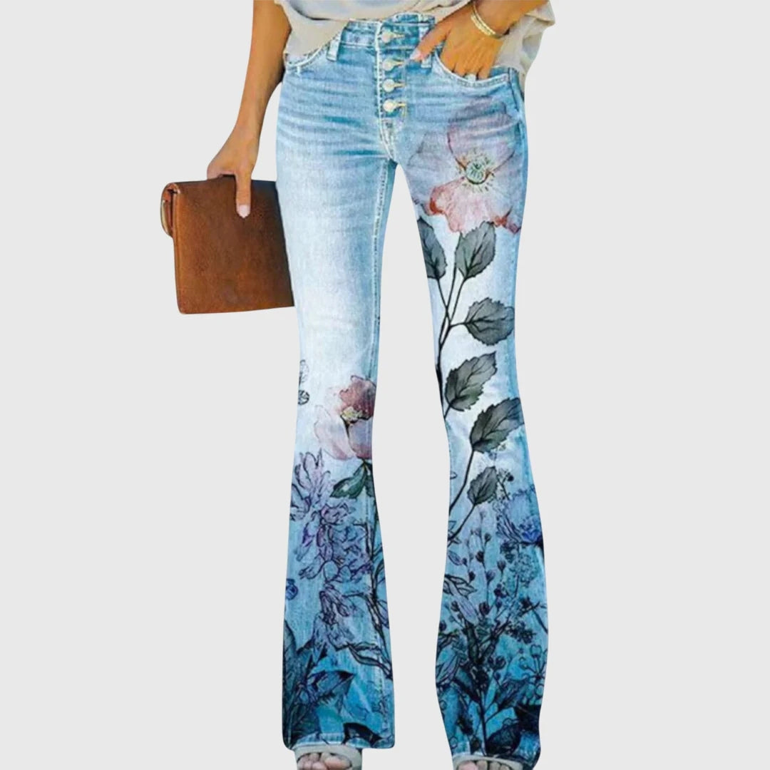 Floristisk Skinny Jeans för Kvinnor - Sommarens Favorit