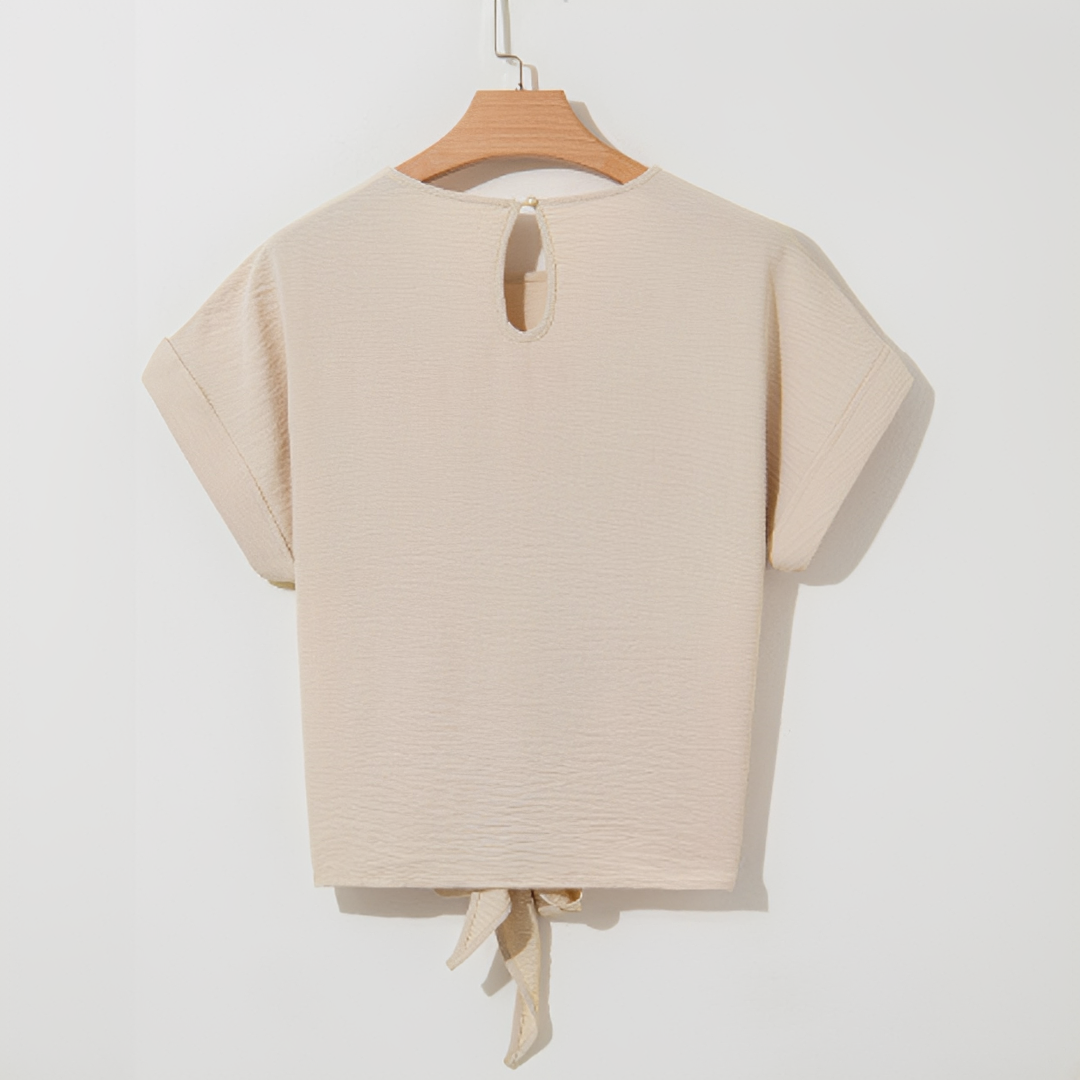 Lumière - Trendig Blus med Kort Ärmar