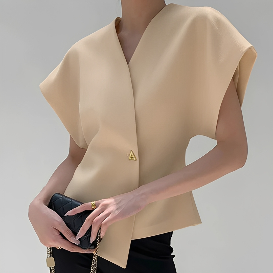 Vanya - Elegant V-ringad Blus för Varje Tillfälle