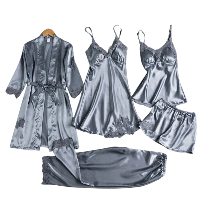5-delat Pyjamas Set för Dam - Nattkläder