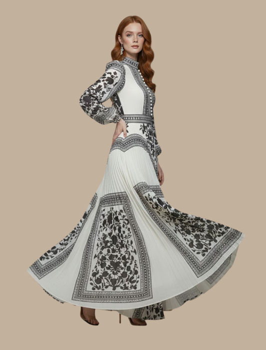 Sophie | Elegant Plisserat Maxi-Klänning för Kvinnor