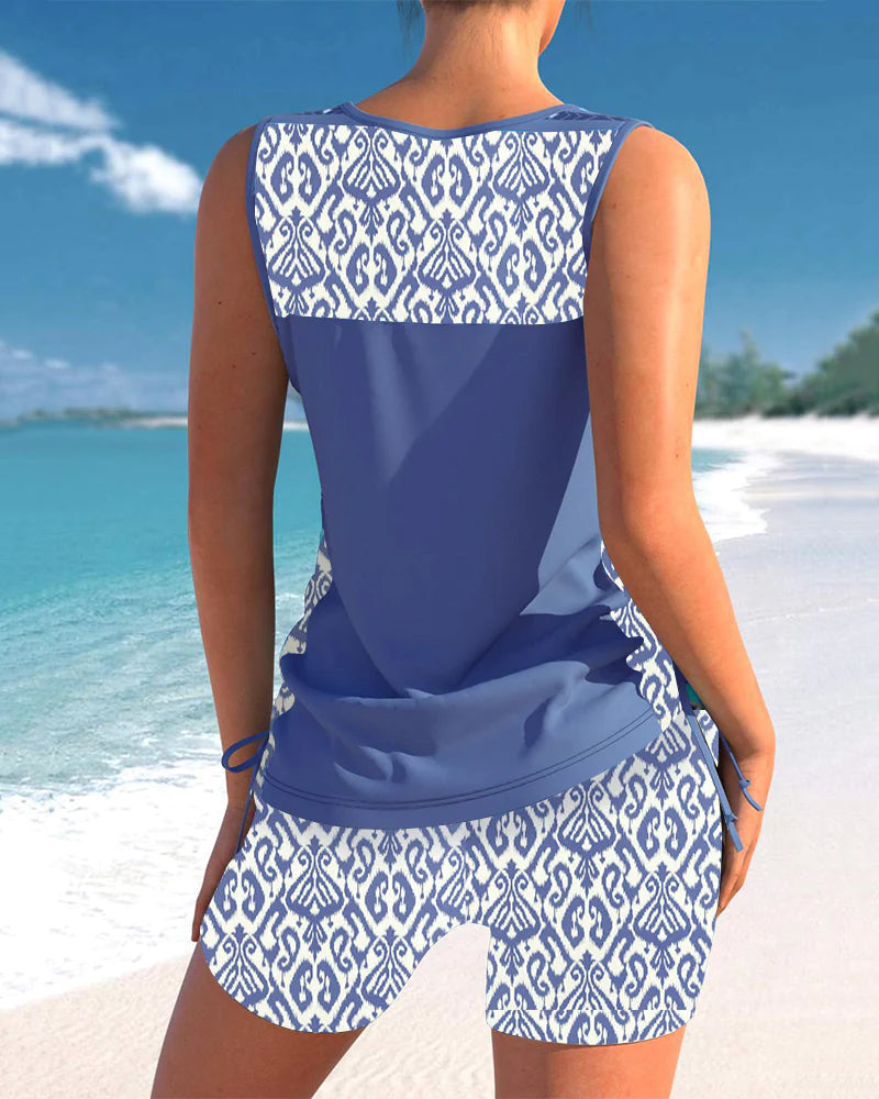 Druck Tankini Set för Varmt Väder