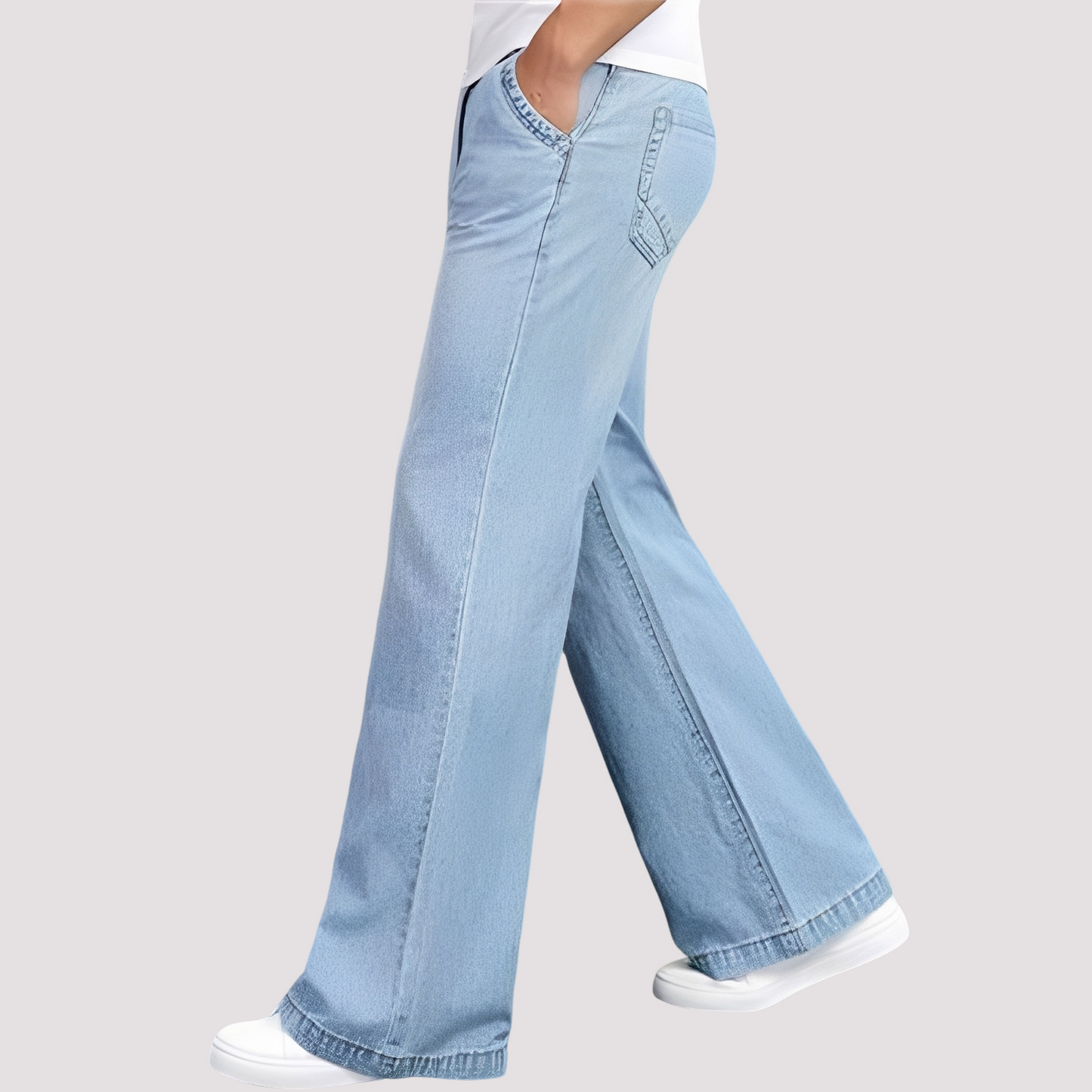 Livia - Stiliga jeans med utsvängda ben för moderna kvinnor