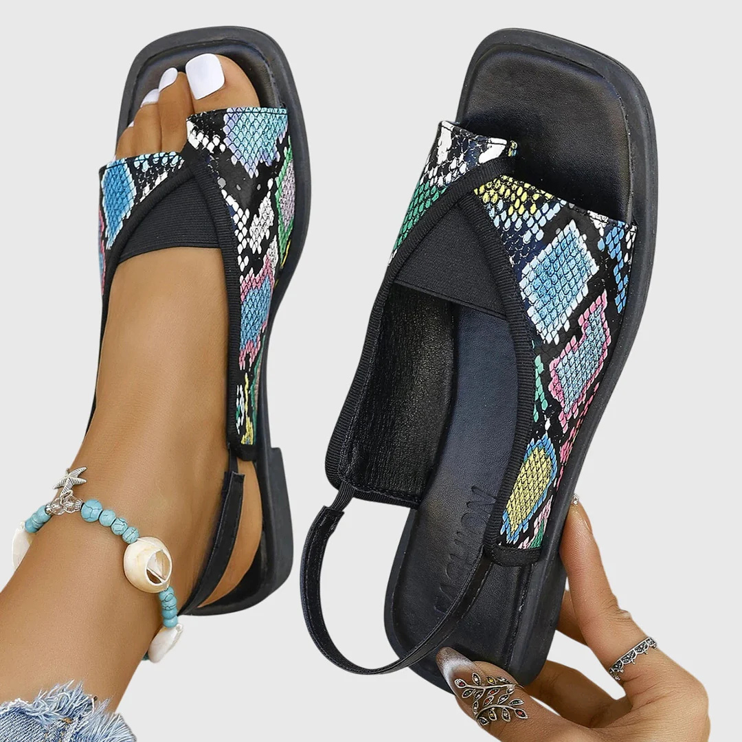 Lina | Eleganta Sandaler med Kontrastband för Damer