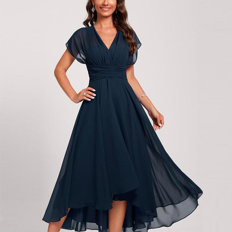 Elegant Chiffong Midi Klänning för Dam